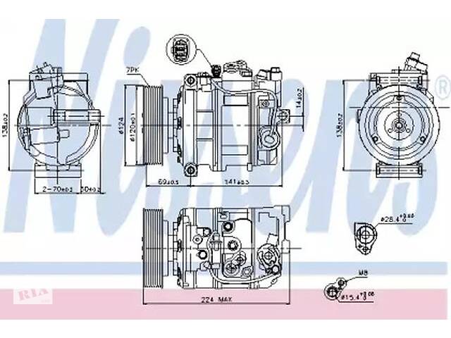 Компрессор кондиционера NT0222404 на VW TOUAREG 2002-2010