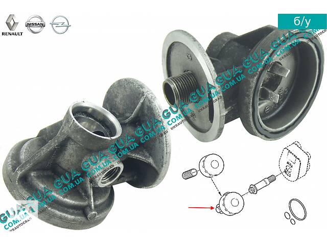 Корпус масляного фильтра 8201056869 Nissan / НИССАН KUBISTAR 1997-2008 / КУБИСТАР 97-08, Renault / РЕНО KANGOO 2009...