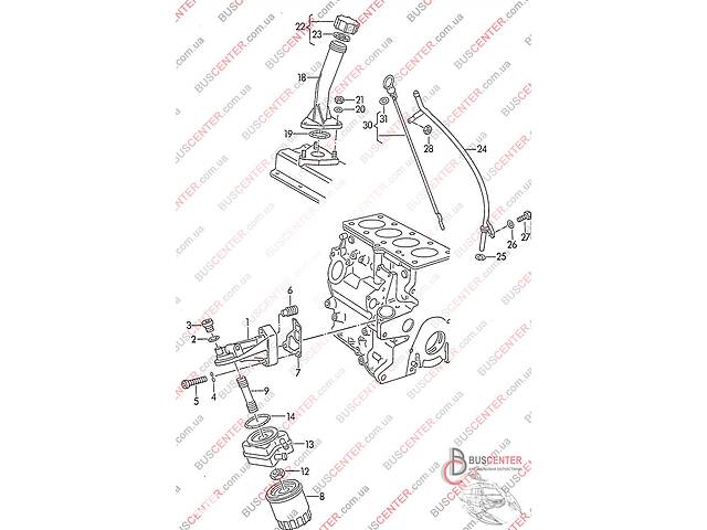 Корпус щупа уровня масла (кожух) Volkswagen Transporter IV (1990-2003) 044 115 629 C