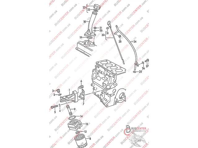 Корпус щупа уровня масла Volkswagen Transporter IV (1990-2003) 028115629E