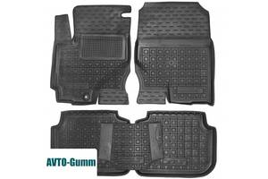 Коврики в салон для Mitsubishi Colt '03-09 резиновые, черные (AVTO-Gumm)