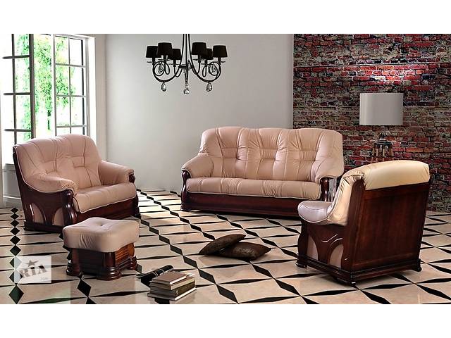 Шкіряний диван і крісло Bahys 3+2+1 (нові, польща) Шкіряні меблі, набір, комплект