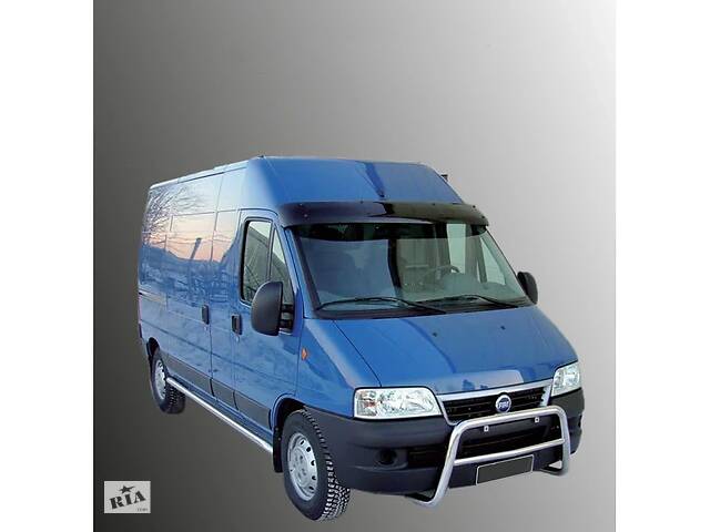 Козырек на лобовое стекло (черный глянец, 5мм) для Peugeot Boxer 1994-2006 гг.