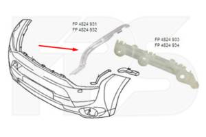 Кріплення переднього бампера ліве MITSUBISHI OUTLANDER III 12-15 (КРОМЕ XL)