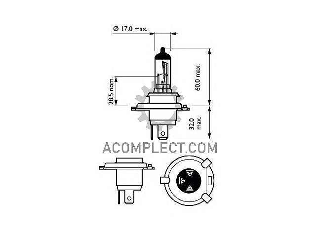 Лампа 12V (С 5W) (36 mm) (галоген)