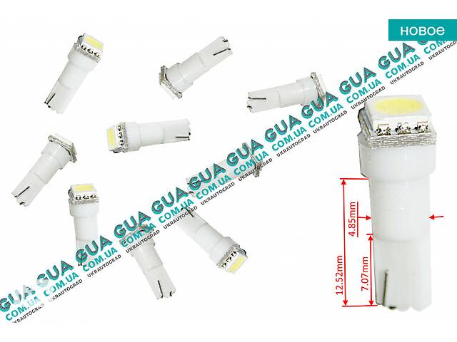 Лампа / лампочка T5 - 5050 - 1smd в панель приборов 1шт. LED226 Audi / АУДИ 100 1982-, Acura / АКУРА ILX Sedan, Acur...