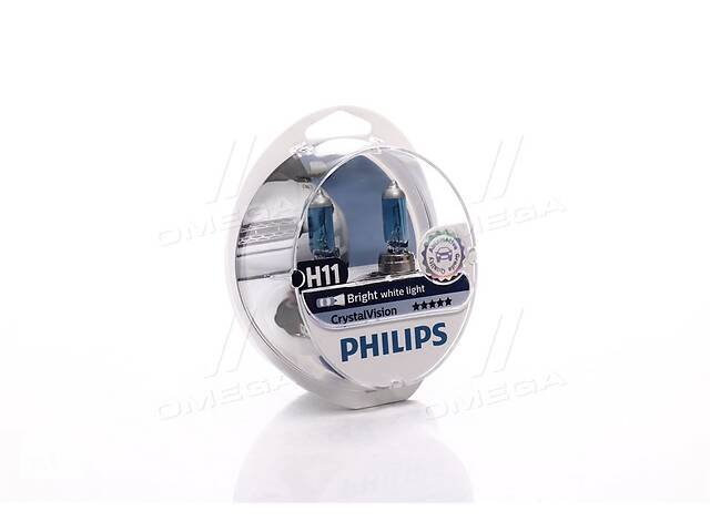 Лампа накаливания H11 12V 55W PGJ19-2 Cristal Vision + 2x W5W 4300K (к-т) (пр-во Philips)