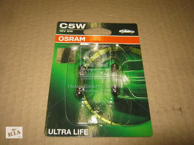 Лампа вспомогательного освещения C5W 12V 5W SV8.5-8.5 Ultra Life blister (пр-во OSRAM)
