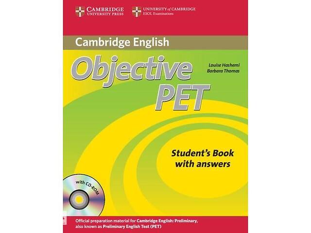 Книга Cambridge University Press Objective PET Second Edition student's Book with answers and CD-ROM 280 с (978052173...