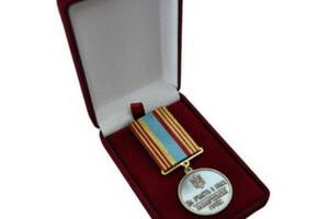 Медаль с документом Collection За участие в боях Бахмутский рубеж в футляре 35 мм Серебристый (hub_8uta98)