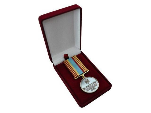 Медаль с документом Collection За участие в боях Бахмутский рубеж в футляре 35 мм Серебристый (hub_8uta98)