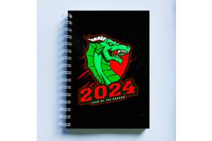 Скетчбук Sketchbook блокнот для рисования с новогодним принтом 'Year of the Dragon 2024 Дракон 2024' А3 Кавун 48