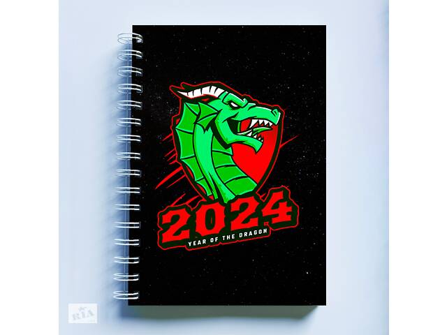 Скетчбук Sketchbook блокнот для рисования с новогодним принтом 'Year of the Dragon 2024 Дракон 2024' А3 Кавун 48