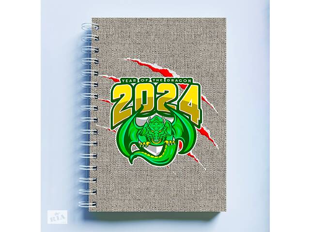 Скетчбук Sketchbook блокнот для рисования с новогодним принтом 'Year of the Dragon 2024 Дракон' А3 Кавун 48