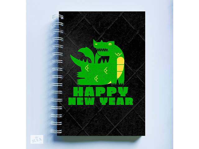 Скетчбук Sketchbook блокнот для рисования с новогодним принтом 'Happy New Year. Dragon 2024. Дракон 2024' А3 Кавун 48