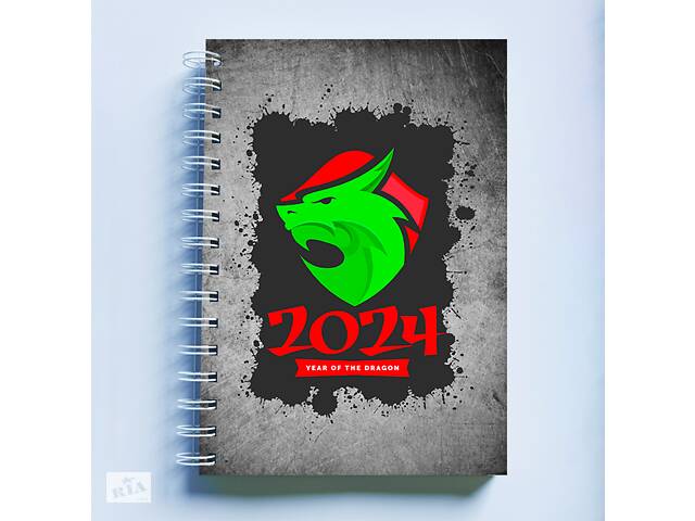 Скетчбук Sketchbook блокнот для рисования с новогодним принтом 'Dragon 2024 Дракон 2024 Year of the Dragon' А3 Кавун 48