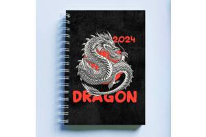 Скетчбук Sketchbook блокнот для рисования с новогодним принтом '2024 Dragon. Дракон 2024' А3 Кавун 48