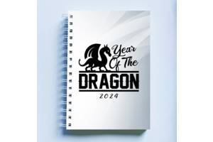 Скетчбук Sketchbook блокнот для рисования с новогодним принтом Year of the Dragon 2024 Дракон А3 Кавун 48