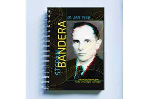 Скетчбук Sketchbook блокнот для рисования с патриотическим принтом 'Stepan Bandera. 01 jan 1909' А3 Кавун 48