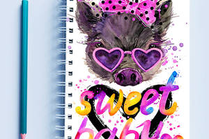 Скетчбук Sketchbook блокнот для рисования с принтом 'Sweet baby' А3 Кавун 48
