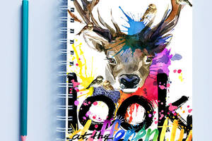 Скетчбук Sketchbook блокнот для рисования с принтом 'Look world at the differentty' А3 Кавун 48