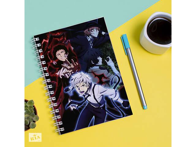 Скетчбук Sketchbook блокнот для рисования с принтом 'Bungou Stray Dogs - Бродячие псы 5' А3 Кавун 48