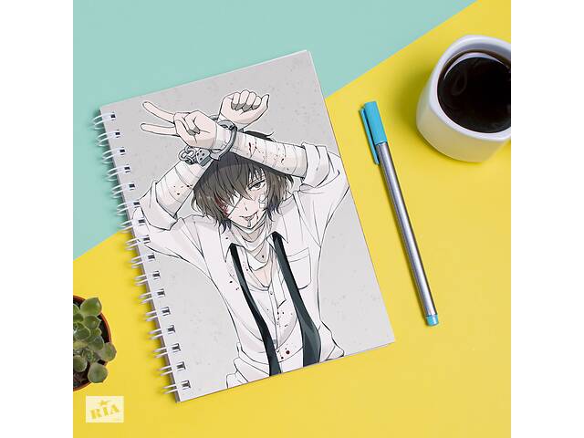 Скетчбук Sketchbook блокнот для рисования с принтом 'Bungou Stray Dogs - Бродячие псы 8' А3 Кавун 48