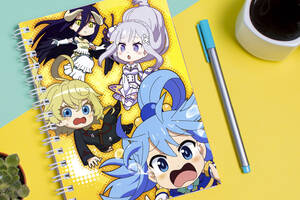 Скетчбук Sketchbook блокнот для рисования с принтом Isekai Quartet-Квартет из альтернативного мира А3 Кавун 48