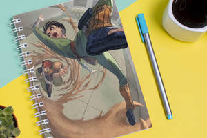 Скетчбук Sketchbook блокнот для рисования с принтом Naruto Наруто Рок Ли Гаара А3 Кавун 48