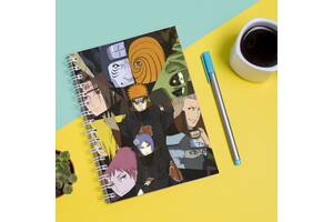 Скетчбук Sketchbook блокнот для рисования с принтом Naruto Наруто Акацки А3 Кавун 48