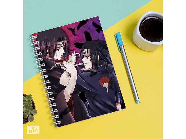 Скетчбук Sketchbook блокнот для рисования с принтом Naruto Наруто Итачи Саске А3 Кавун 48