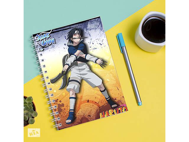 Скетчбук Sketchbook блокнот для рисования с принтом Naruto Наруто Саске А3 Кавун 48