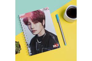 Скетчбук Sketchbook блокнот для рисования с принтом Группа Stray Kids Ян Чон Ин Yang Jeong In А3 Кавун 48