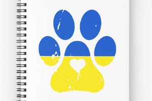 Скетчбук Sketchbook блокнот для рисования с принтом 'Сине-желтый отпечаток лапы' А3 Кавун 48