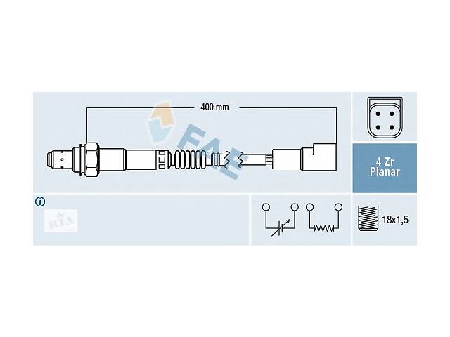 Лямбда-зонд для моделей:FORD (FIESTA,SCORPIO,SCORPIO,GALAXY,FIESTA,TRANSIT,FIESTA,TRANSIT,TRANSIT,PUMA,TRANSIT)