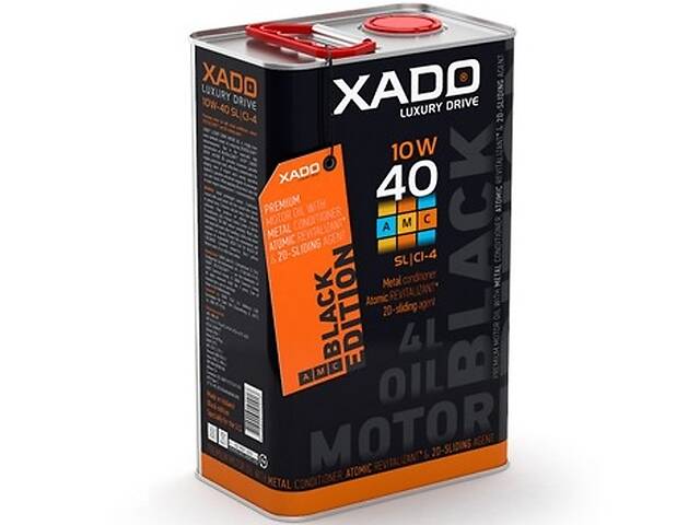 Масло моторное полусинтетическое 4л 10w-40 амс black edition XADO, БИД Амулет