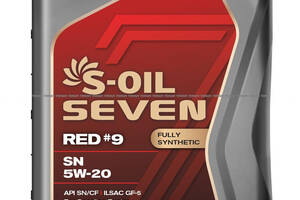 Масло моторное синтетическое S-OIL SEVEN RED #9 SN 5W-20 для бензиновых двигателей 1л