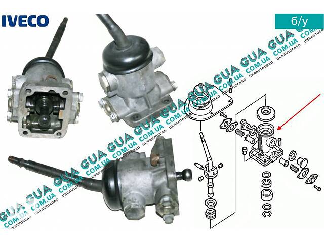 Механизм / кулиса / блок переключения КПП 5-ти ступенчатой ( механической коробки переключения передач ) 8858515 Ivec...