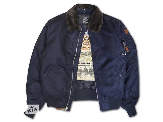 Бомбер Top Gun B-15 Men's Heavy Duty Vintage Flight Bomber Jacket (синій)