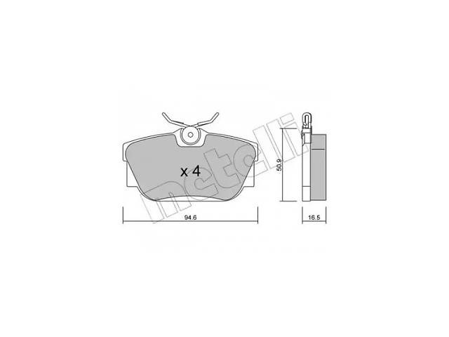 METELLI Колодки тормозные (задние) VW T4 R15 90-00 (22-0346-0)