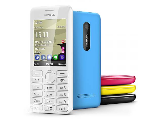 Мобильный телефон, смартфон Nokia Asha 206 dual sim, китайский нокиа 2 сим, дуос, метал копия Blue