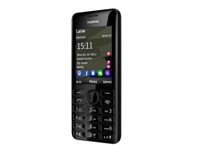 Мобильный телефон, смартфон Nokia Asha 206 dual sim, китайский нокиа 2 сим, дуос, метал копия Black