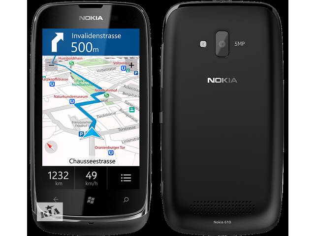 Смартфон, мобильный телефон Nokia Lumia 610 dual sim, китайский нокиа 2 сим, дуос, копия Black