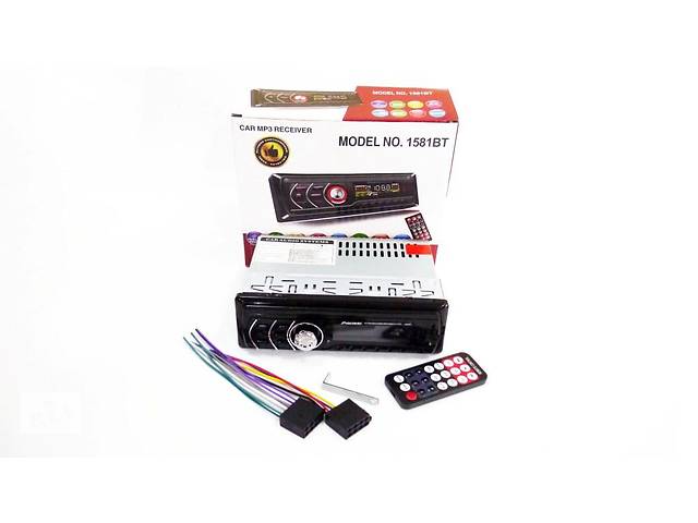 Автомагнітола Pioneer 1581BT Bluetooth, MP3, FM, USB, SD, AUX - підсвітка RGB