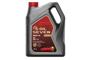 Моторное масло S-OIL SEVEN 0W-16 RED #9 SP синтетическое, универсальное 4 литра