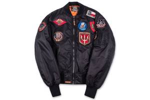 Бомбер Top Gun MA-1 Nylon Bomber Jacket with Patches (чорний)