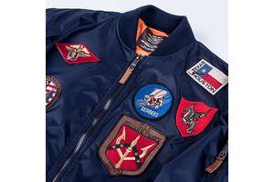 Льотна куртка Top Gun MA-1 with Patches (синя)