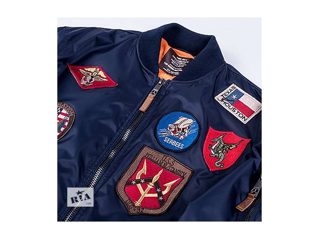 Льотна куртка Top Gun MA-1 with Patches (синя)