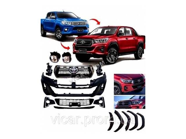 Набор для рестайлинга к 2018+ на Toyota Hilux.