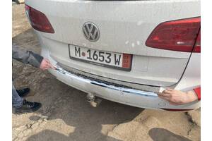 Накладка на задний бампер Carmos (нерж) Volkswagen Touran 2010-2015 гг. TSR Накладки на задний бампер